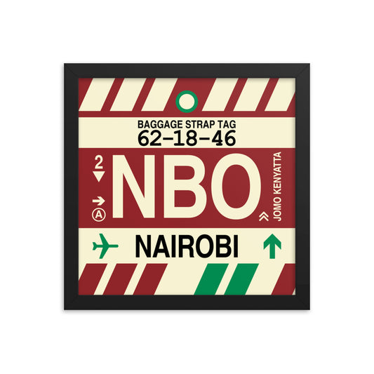 Travel-Themed Framed Print • NBO Nairobi • YHM Designs - Image 02
