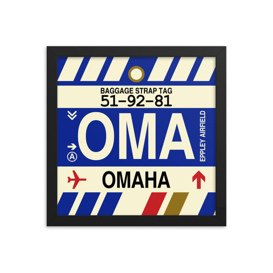 Travel-Themed Framed Print • OMA Omaha Souvenir • YHM Designs - Image 02