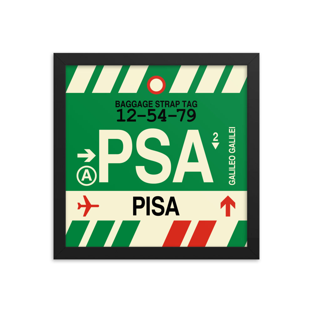 Travel-Themed Framed Print • PSA Pisa Souvenir • YHM Designs - Image 02