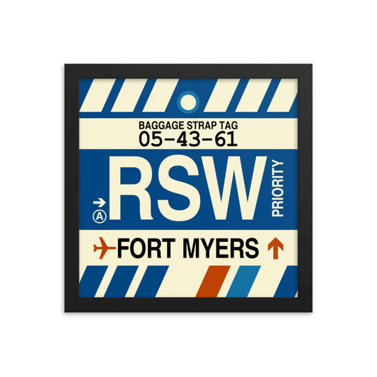 Travel-Themed Framed Print • RSW Fort Myers Souvenir • YHM Designs - Image 02