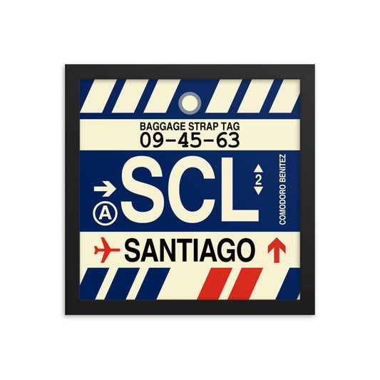 Travel-Themed Framed Print • SCL Santiago Souvenir • YHM Designs - Image 02