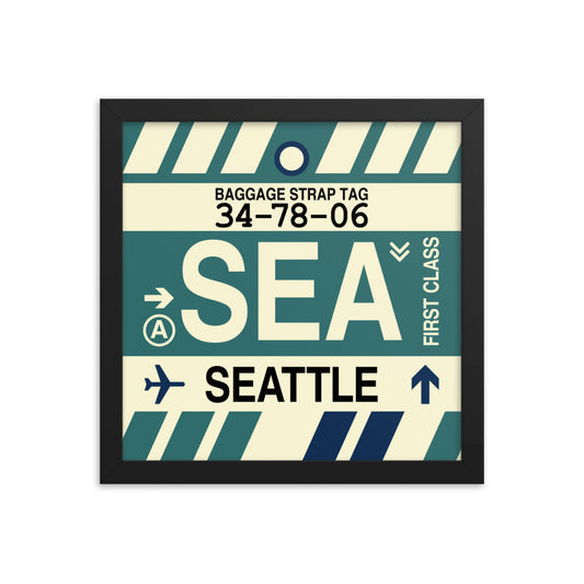 Travel-Themed Framed Print • SEA Seattle Souvenir • YHM Designs - Image 02