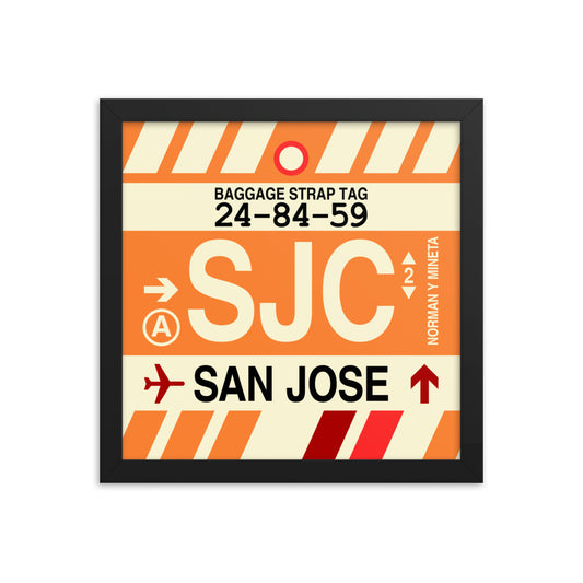 Travel-Themed Framed Print • SJC San Jose Souvenir • YHM Designs - Image 02