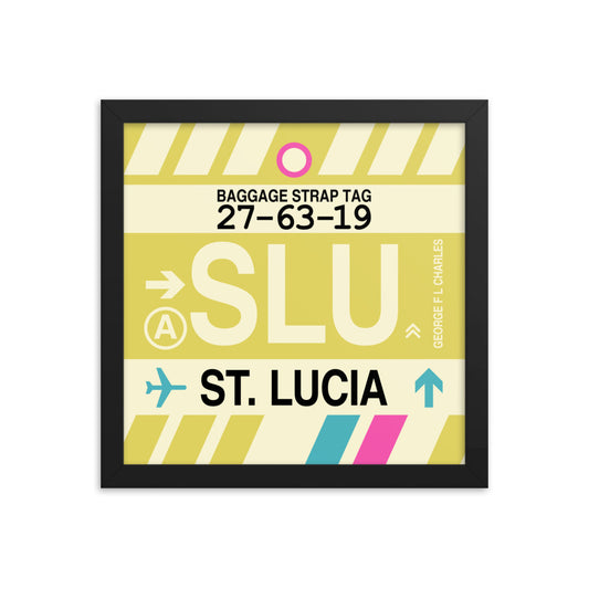 Travel-Themed Framed Print • SLU St. Lucia Souvenir • YHM Designs - Image 02