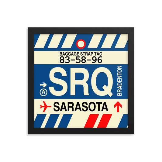 Travel-Themed Framed Print • SRQ Sarasota-Bradenton Souvenir • YHM Designs - Image 02