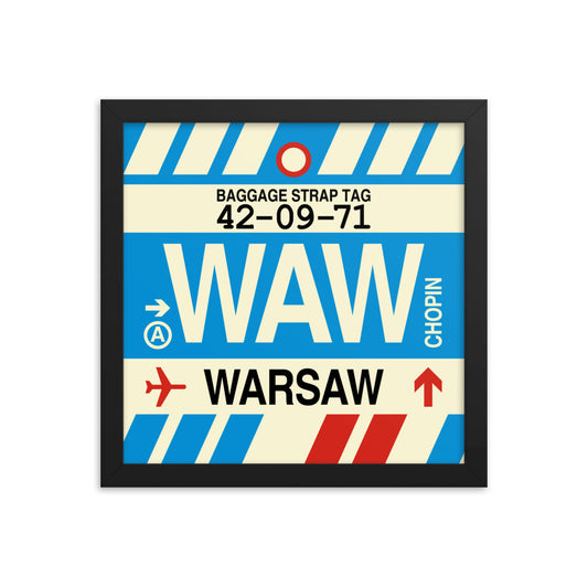 Travel-Themed Framed Print • WAW Warsaw Souvenir • YHM Designs - Image 02