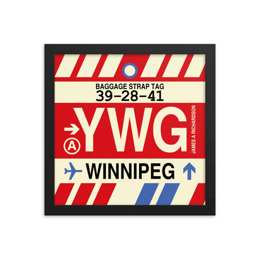 Travel-Themed Framed Print • YWG Winnipeg Souvenir • YHM Designs - Image 02