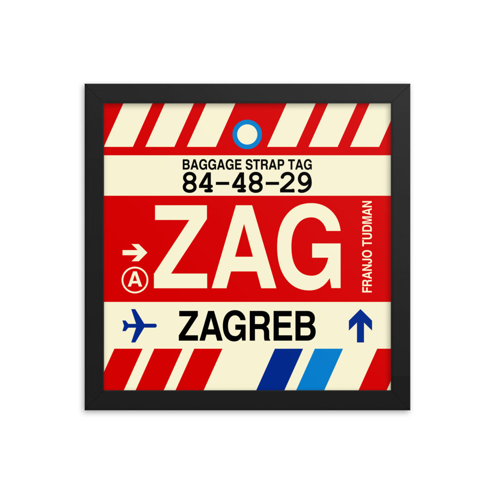 Travel-Themed Framed Print • ZAG Zagreb Souvenir • YHM Designs - Image 02