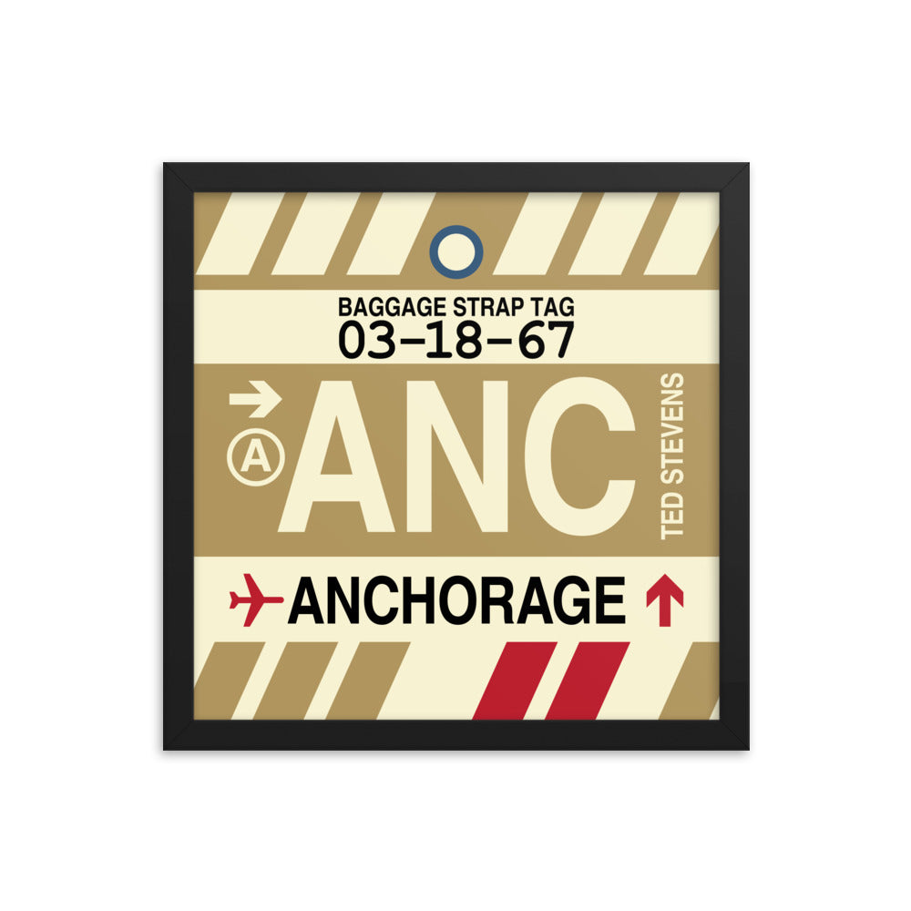 Travel-Themed Framed Print • ANC Anchorage Souvenir • YHM Designs - Image 03