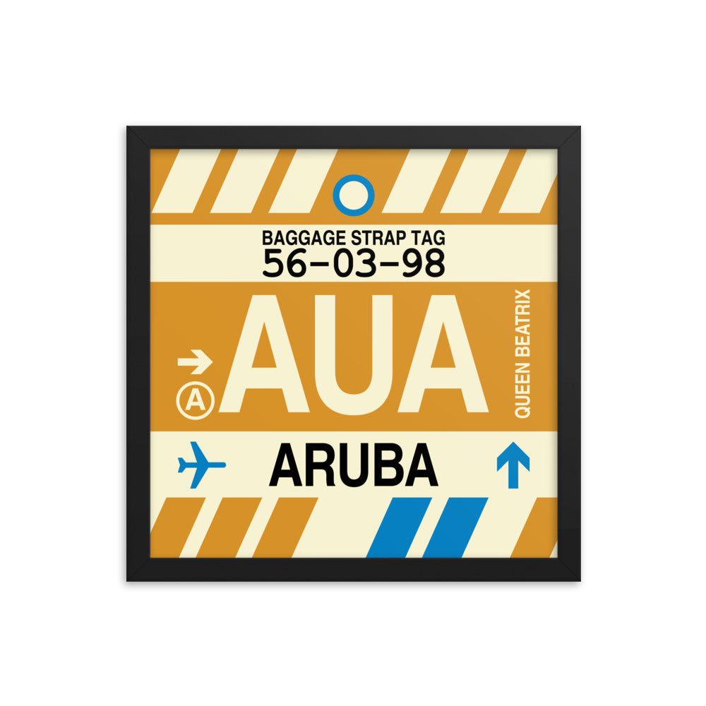 Travel-Themed Framed Print • AUA Aruba Souvenir • YHM Designs - Image 03