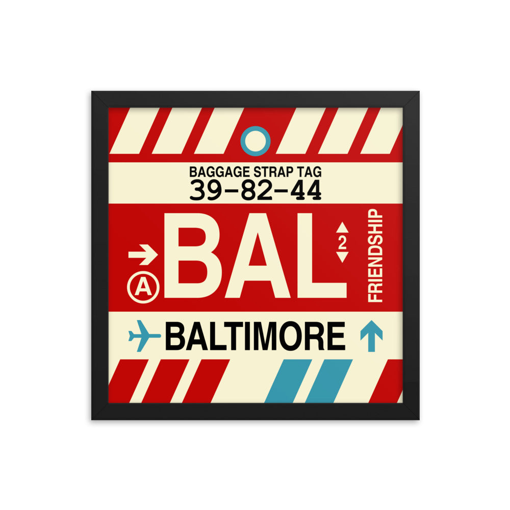 Travel-Themed Framed Print • BAL Baltimore Souvenir • YHM Designs - Image 03