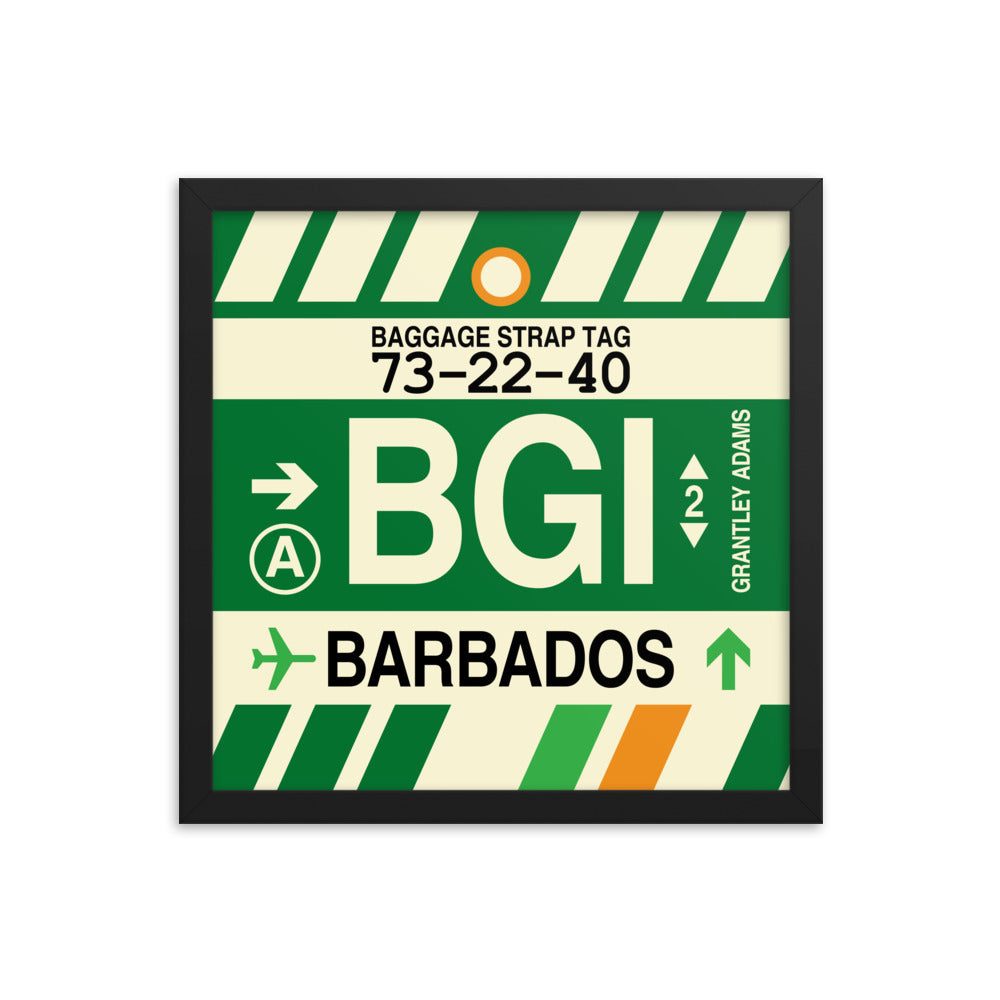 Travel-Themed Framed Print • BGI Barbados Souvenir • YHM Designs - Image 03