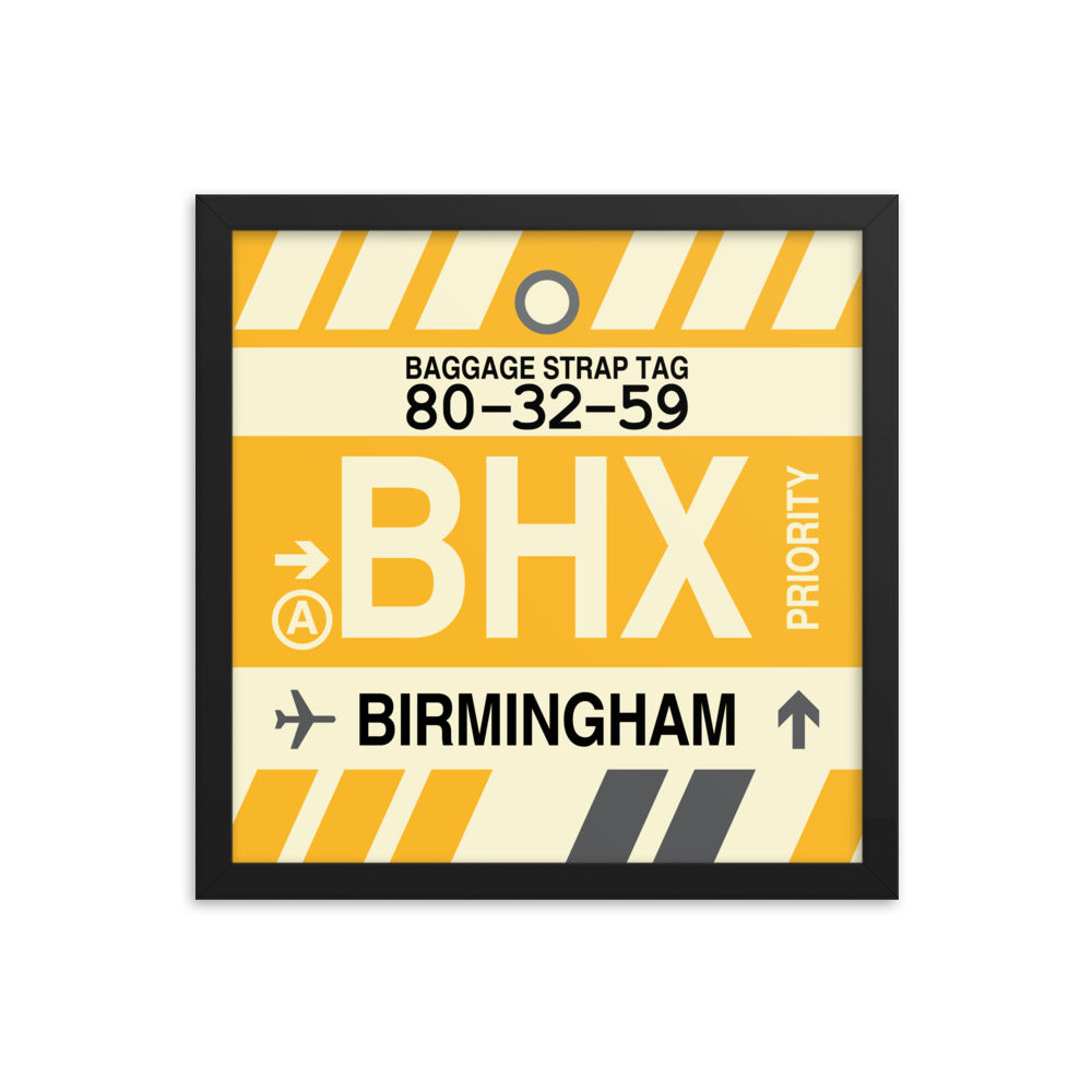 Travel-Themed Framed Print • BHX Birmingham Souvenir • YHM Designs - Image 03
