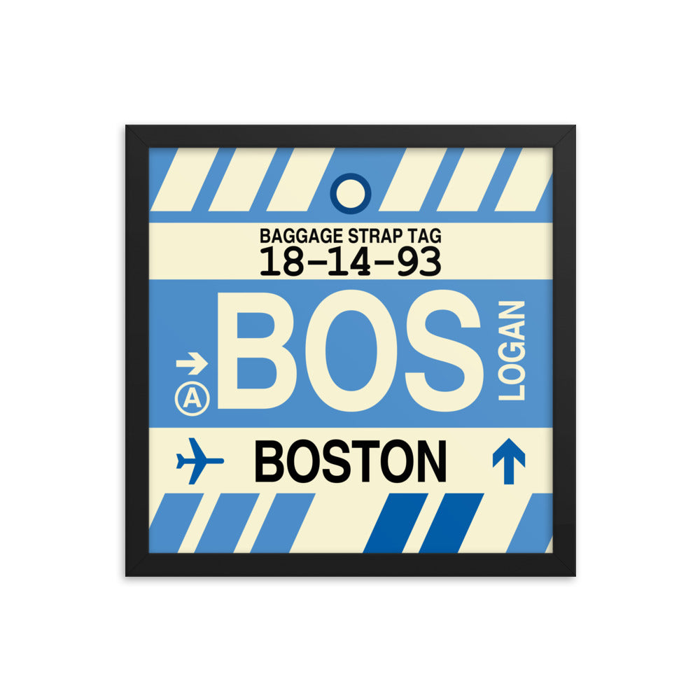 Travel-Themed Framed Print • BOS Boston • YHM Designs - Image 03