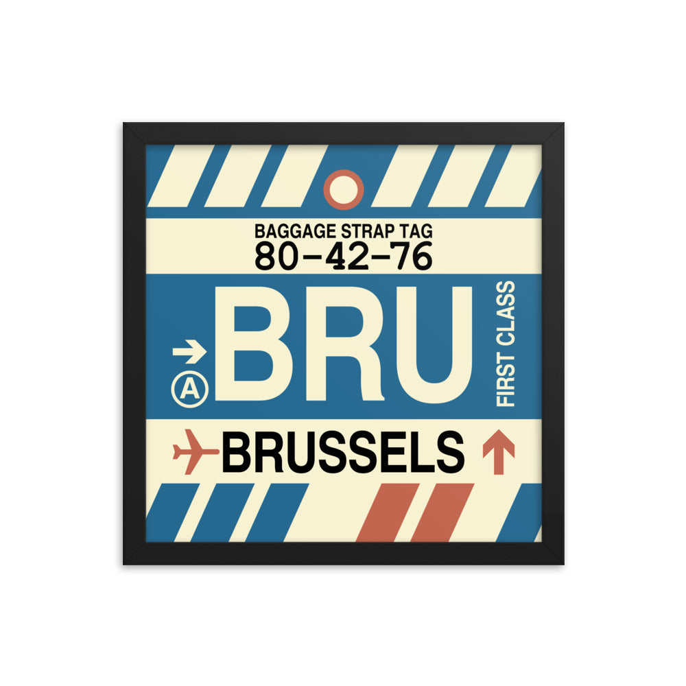 Travel-Themed Framed Print • BRU Brussels Souvenir • YHM Designs - Image 03