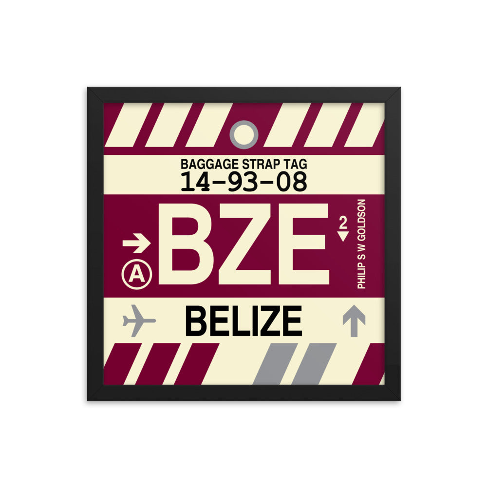 Travel-Themed Framed Print • BZE Belize City • YHM Designs - Image 03