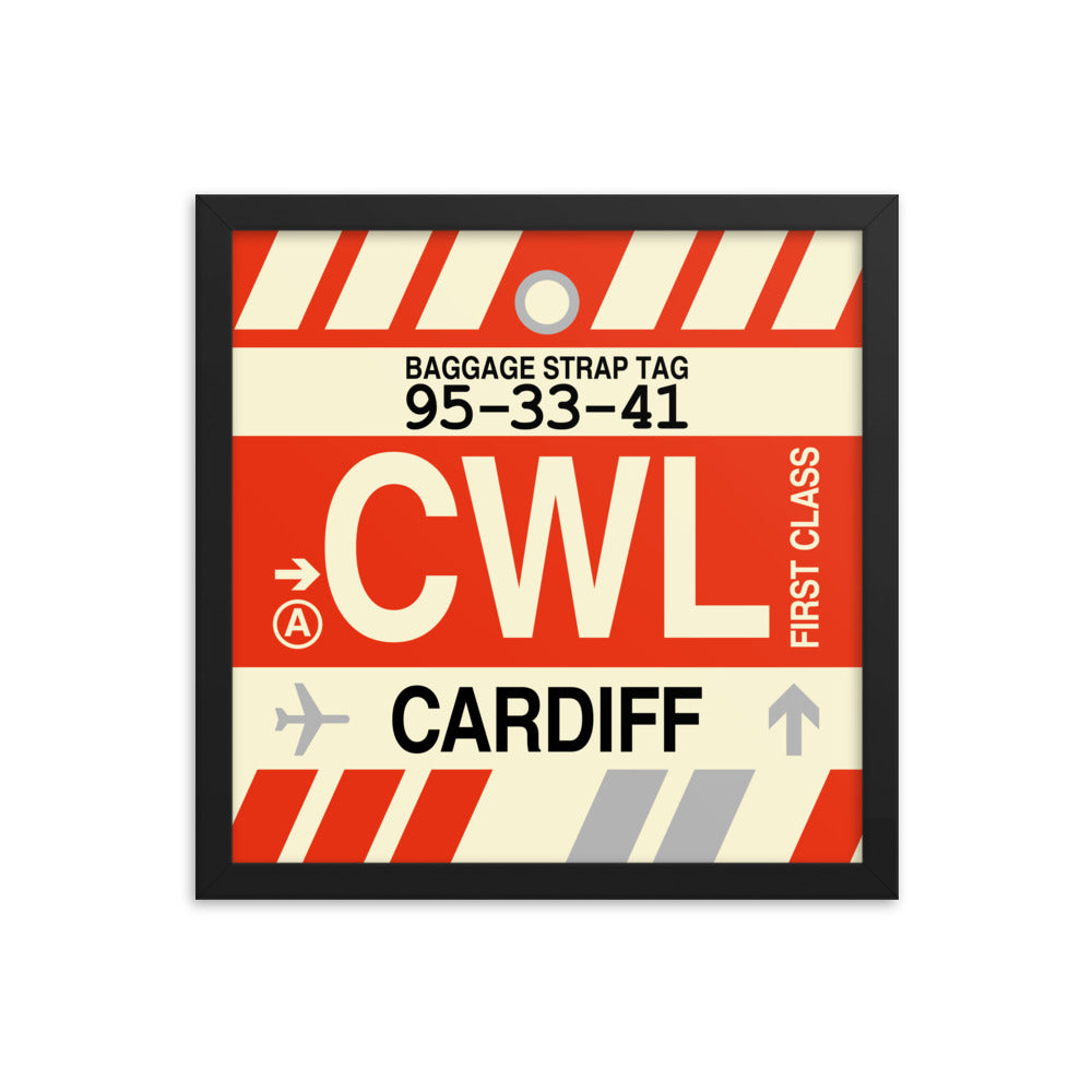 Travel-Themed Framed Print • CWL Cardiff Souvenir • YHM Designs - Image 03