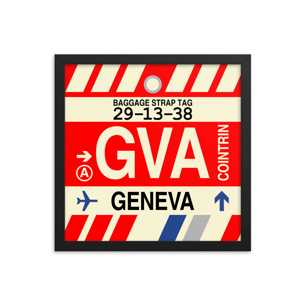 Travel-Themed Framed Print • GVA Geneva Souvenir • YHM Designs - Image 03