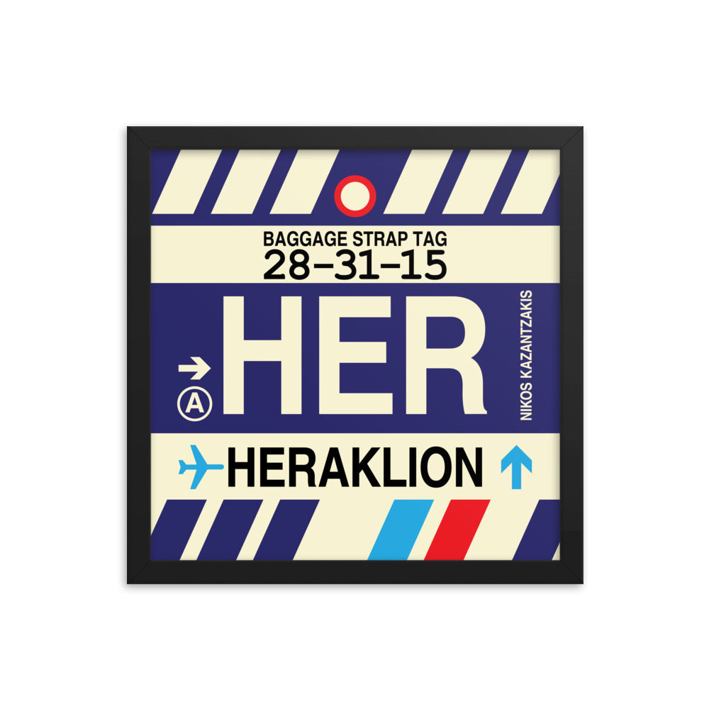 Travel-Themed Framed Print • HER Heraklion Souvenir • YHM Designs - Image 03