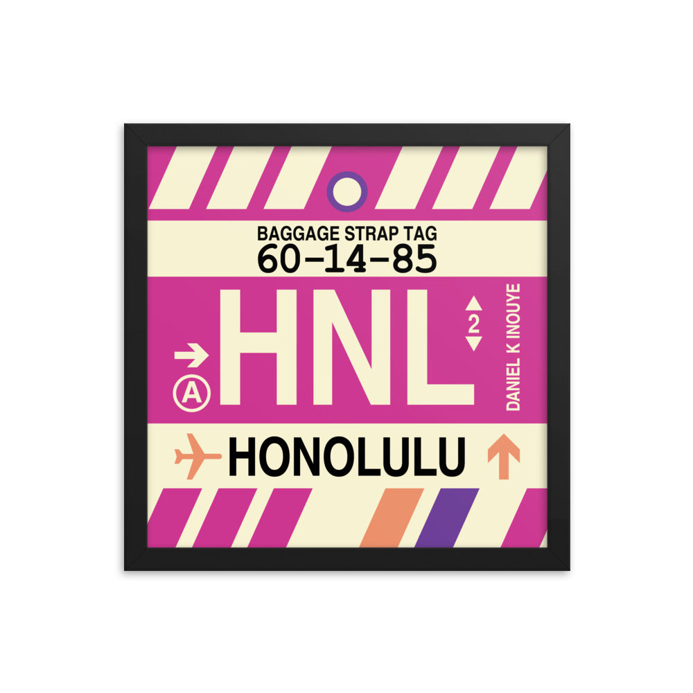 Travel-Themed Framed Print • HNL Honolulu Souvenir • YHM Designs - Image 03