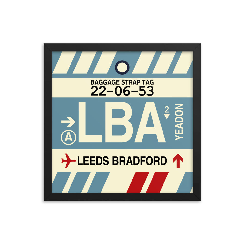 Travel-Themed Framed Print • LBA Leeds Bradford Souvenir • YHM Designs - Image 03