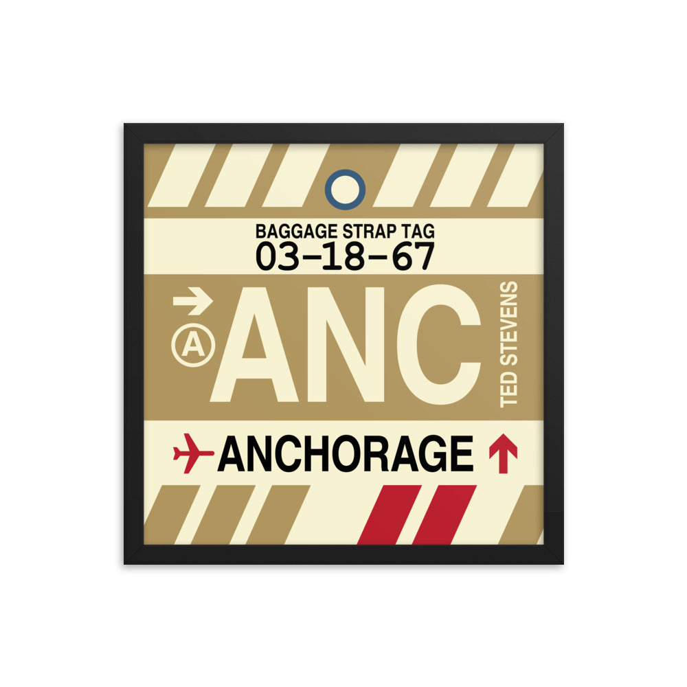 Travel-Themed Framed Print • ANC Anchorage Souvenir • YHM Designs - Image 04