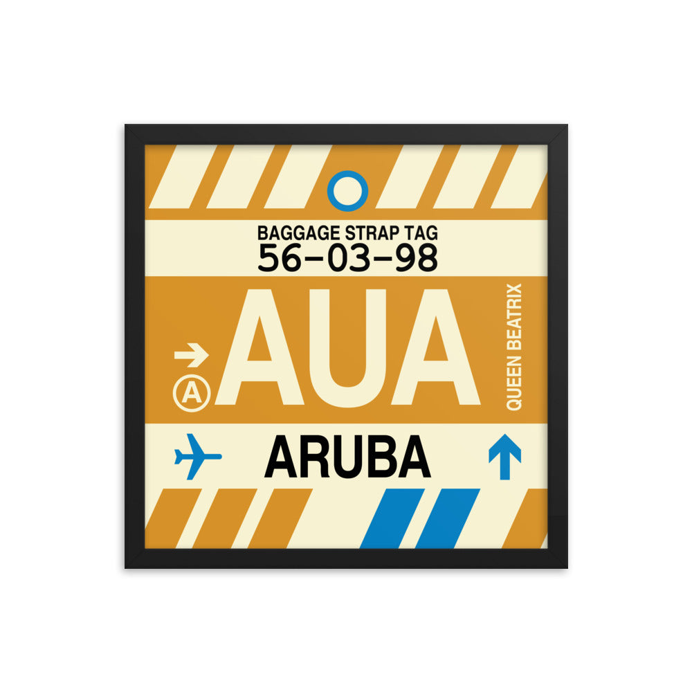 Travel-Themed Framed Print • AUA Aruba Souvenir • YHM Designs - Image 04