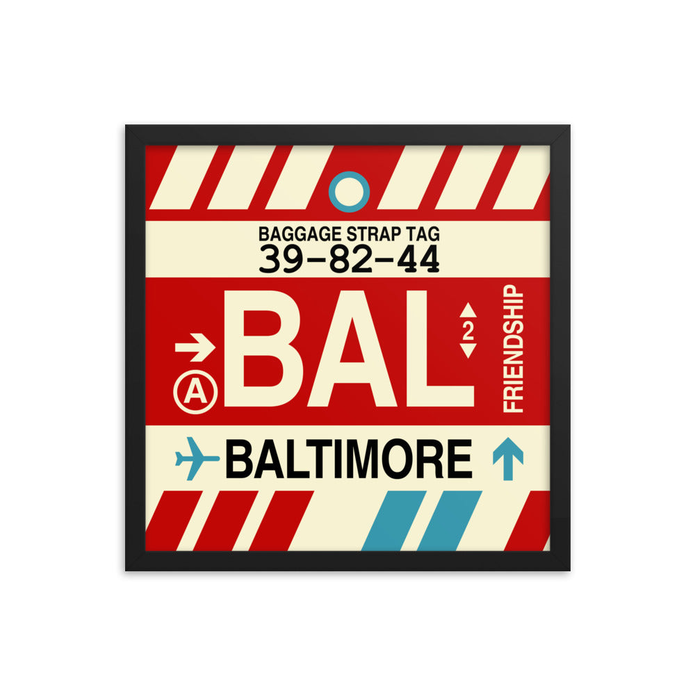 Travel-Themed Framed Print • BAL Baltimore Souvenir • YHM Designs - Image 04