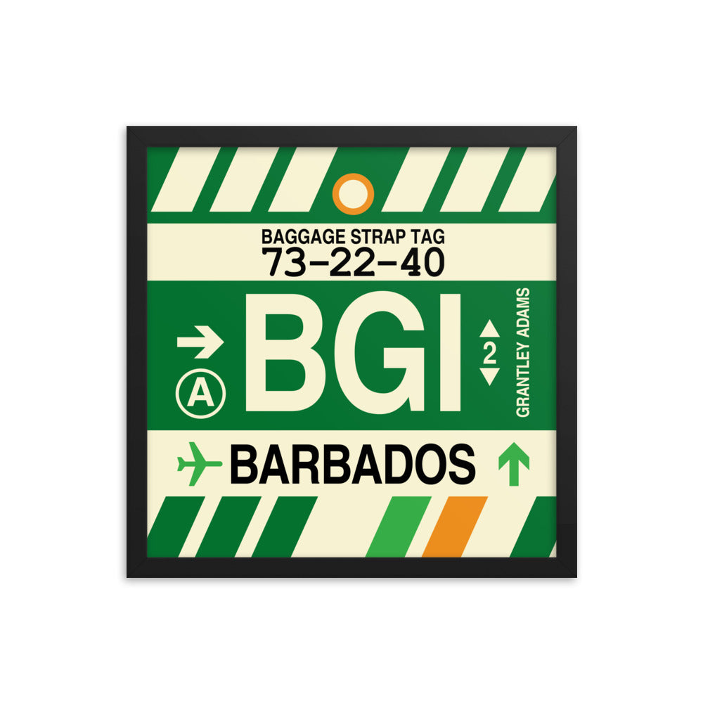 Travel-Themed Framed Print • BGI Barbados Souvenir • YHM Designs - Image 04