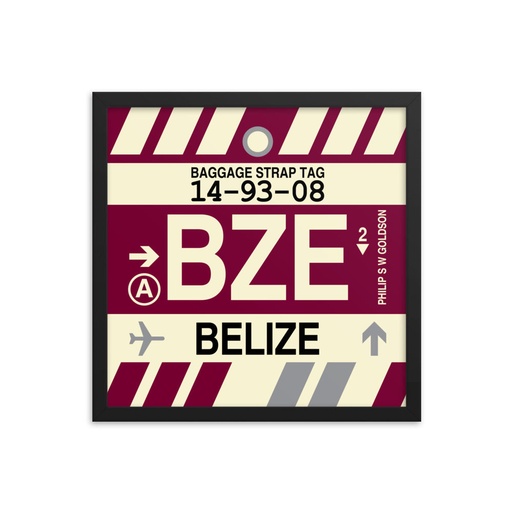 Travel-Themed Framed Print • BZE Belize City Souvenir • YHM Designs - Image 04