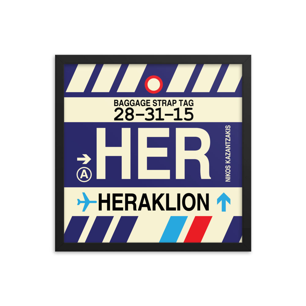 Travel-Themed Framed Print • HER Heraklion Souvenir • YHM Designs - Image 04