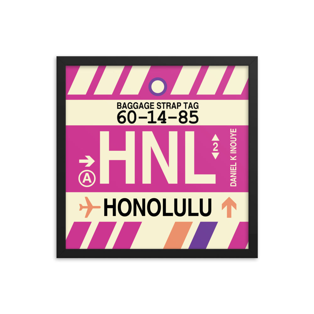 Travel-Themed Framed Print • HNL Honolulu Souvenir • YHM Designs - Image 04