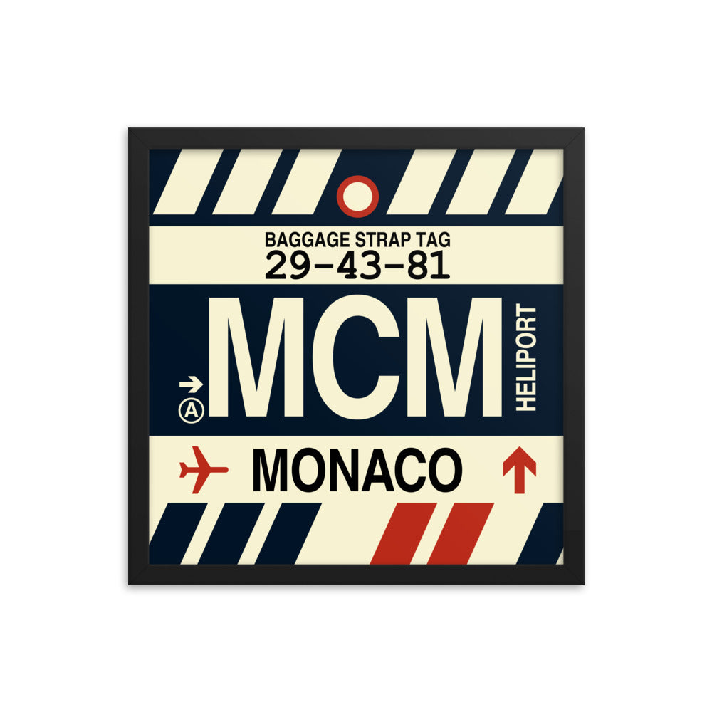 Travel-Themed Framed Print • MCM Monte Carlo Souvenir • YHM Designs - Image 04