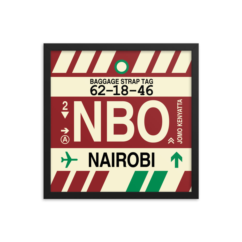 Travel-Themed Framed Print • NBO Nairobi • YHM Designs - Image 04