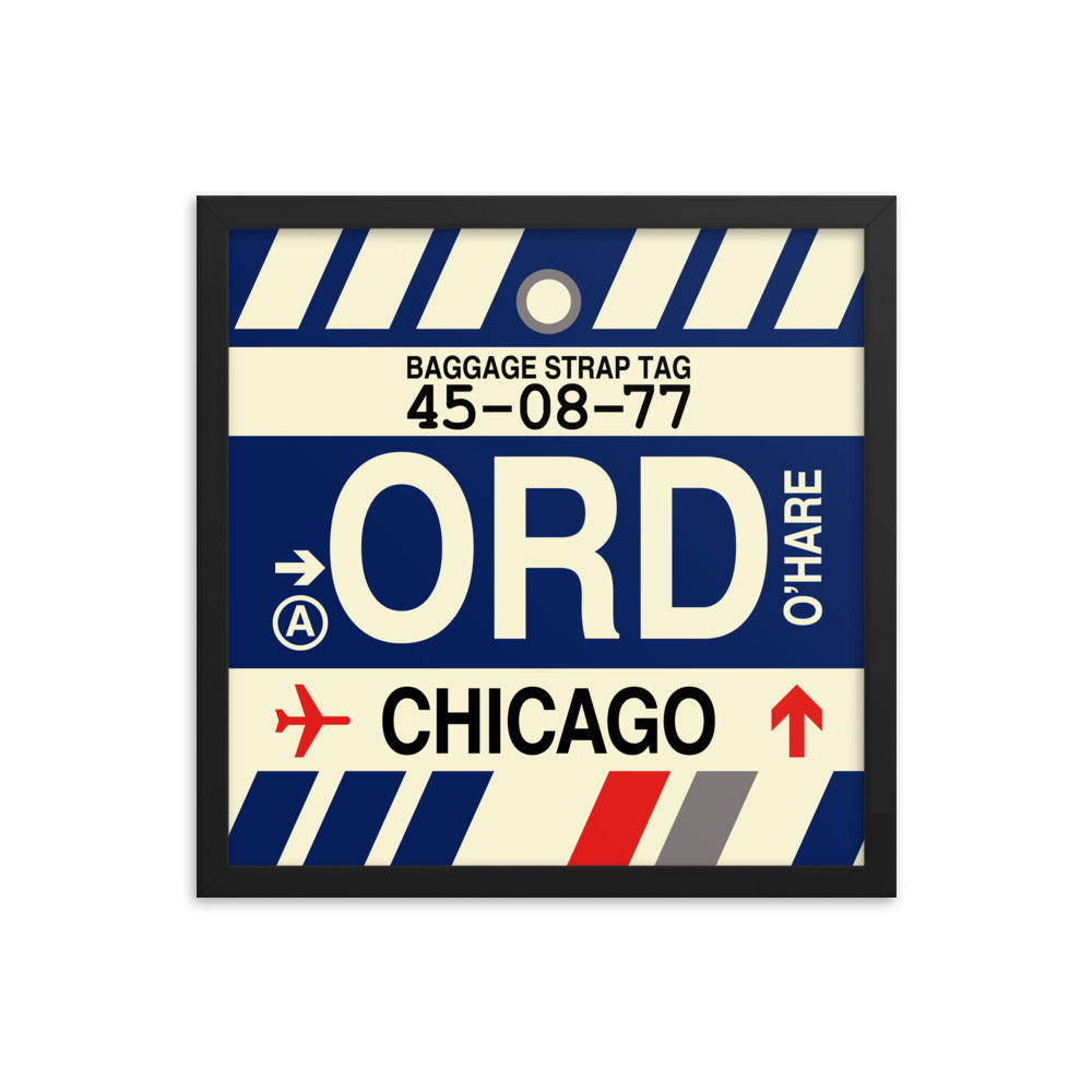 Travel-Themed Framed Print • ORD Chicago Souvenir • YHM Designs - Image 04