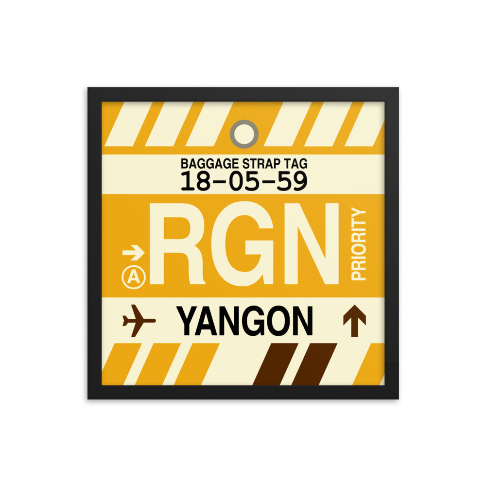 Travel-Themed Framed Print • RGN Yangon Souvenir • YHM Designs - Image 04