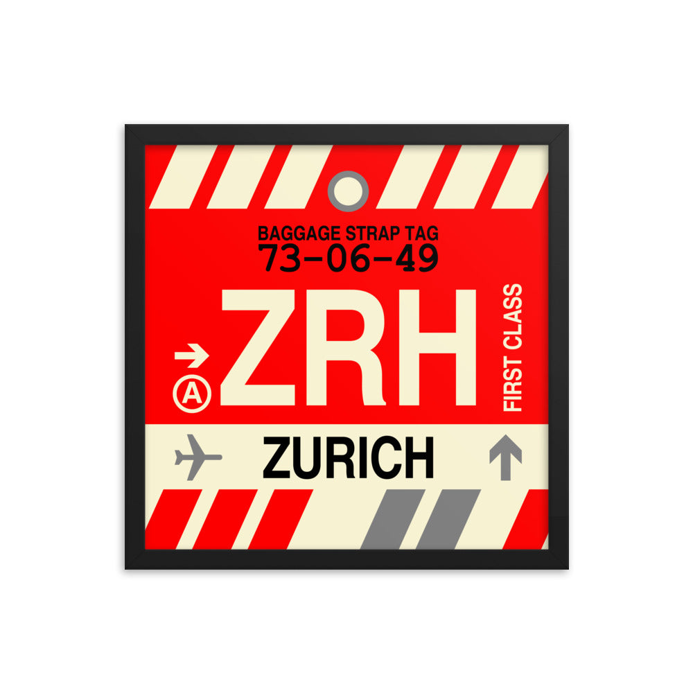 Travel-Themed Framed Print • ZRH Zurich Souvenir • YHM Designs - Image 04