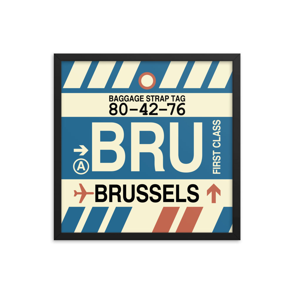 Travel-Themed Framed Print • BRU Brussels Souvenir • YHM Designs - Image 05