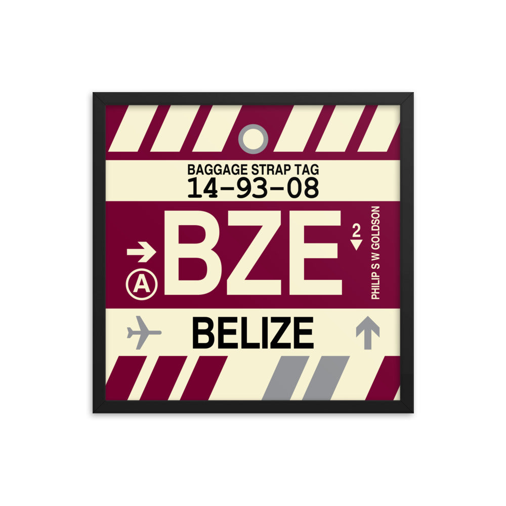 Travel-Themed Framed Print • BZE Belize City • YHM Designs - Image 05