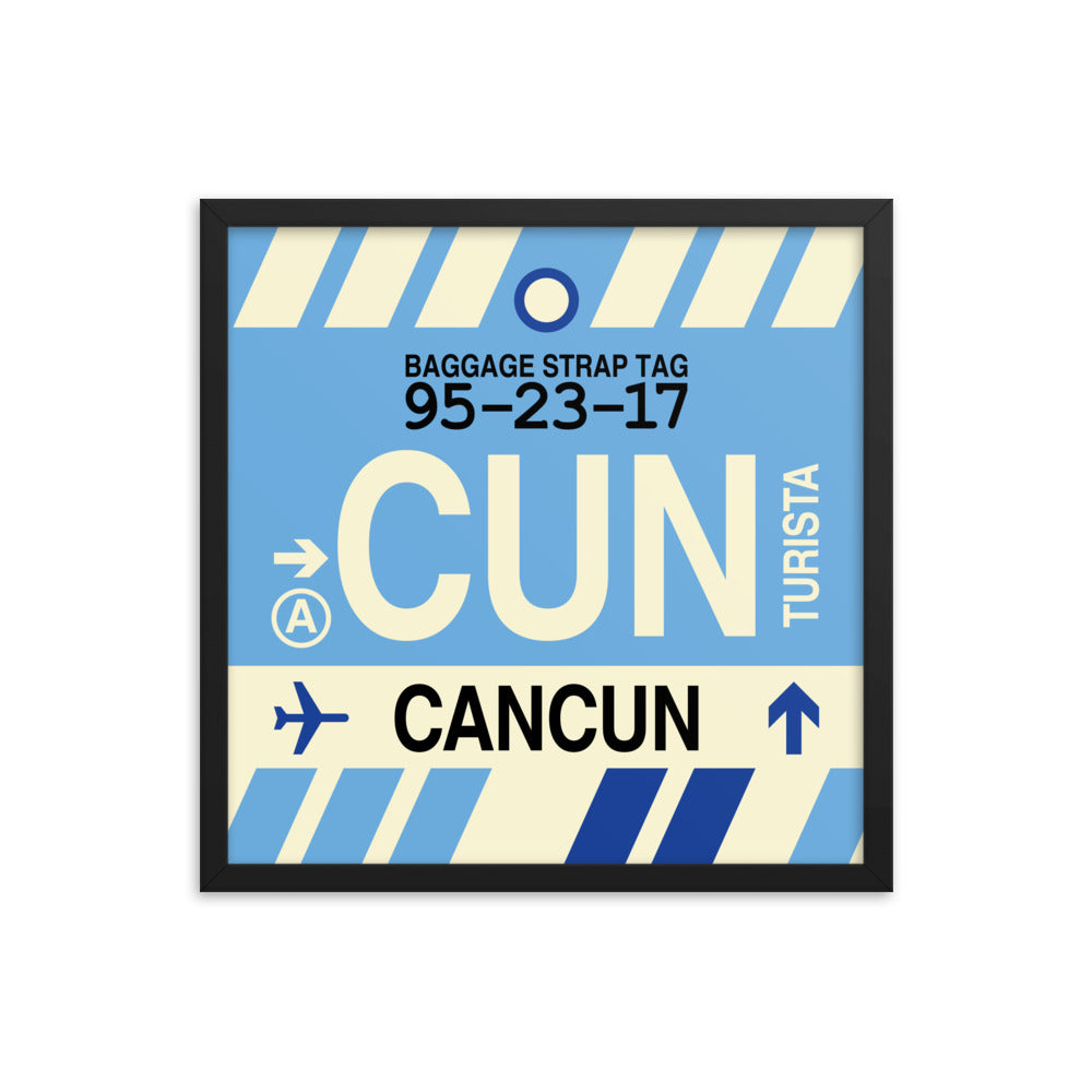 Travel-Themed Framed Print • CUN Cancun Souvenir • YHM Designs - Image 05
