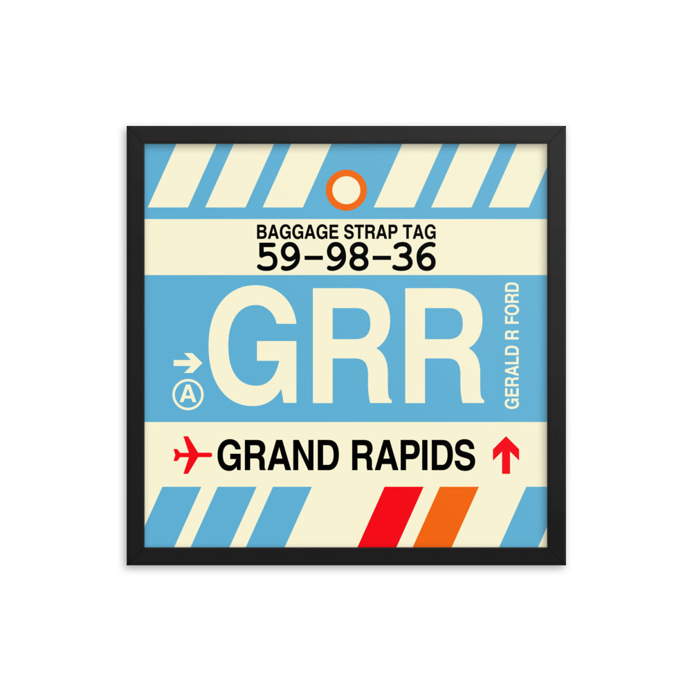 Travel-Themed Framed Print • GRR Grand Rapids Souvenir • YHM Designs - Image 05