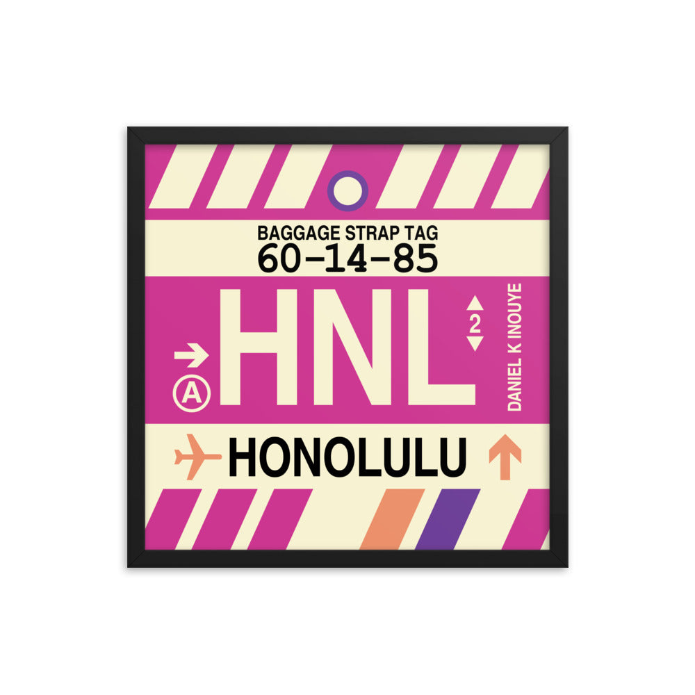 Travel-Themed Framed Print • HNL Honolulu Souvenir • YHM Designs - Image 05