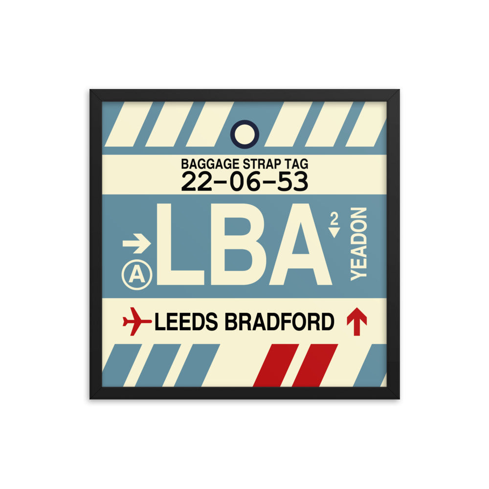 Travel-Themed Framed Print • LBA Leeds Bradford Souvenir • YHM Designs - Image 05