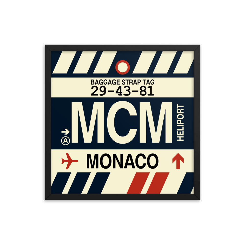 Travel-Themed Framed Print • MCM Monte Carlo Souvenir • YHM Designs - Image 05