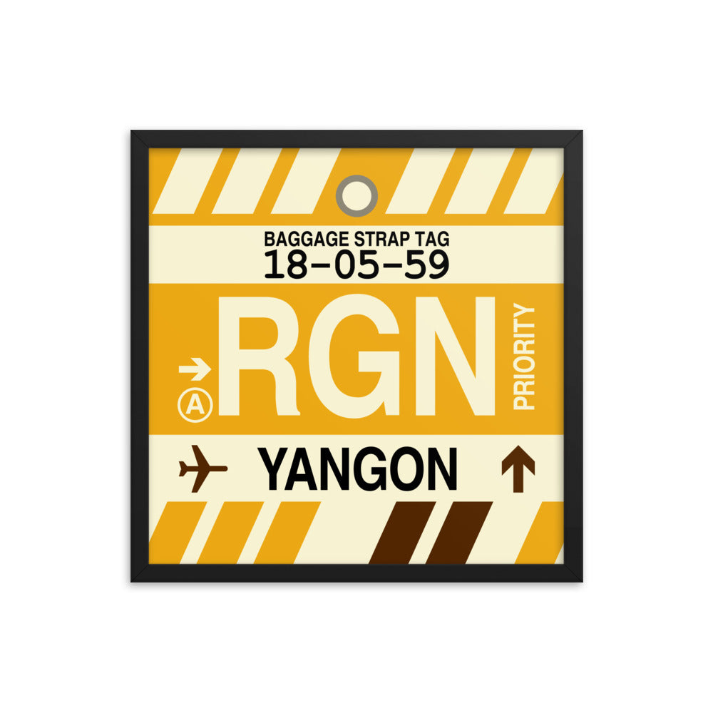 Travel-Themed Framed Print • RGN Yangon Souvenir • YHM Designs - Image 05