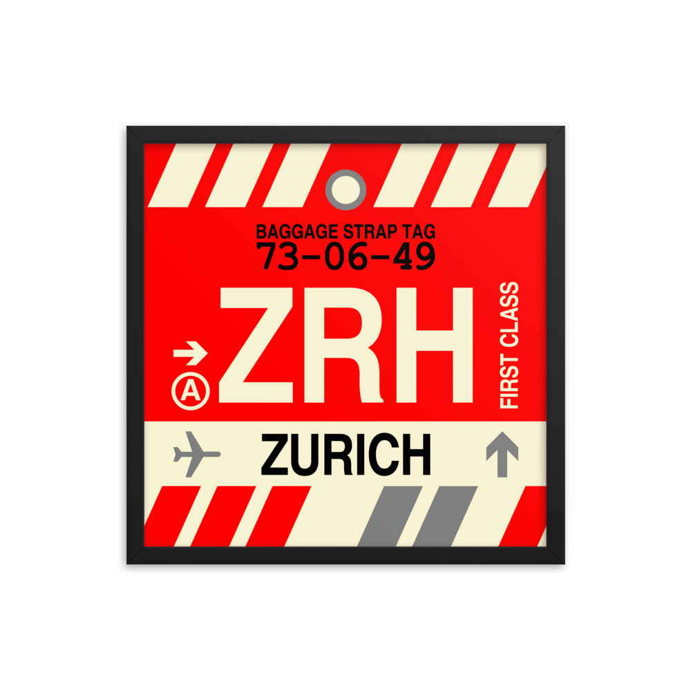 Travel-Themed Framed Print • ZRH Zurich Souvenir • YHM Designs - Image 05