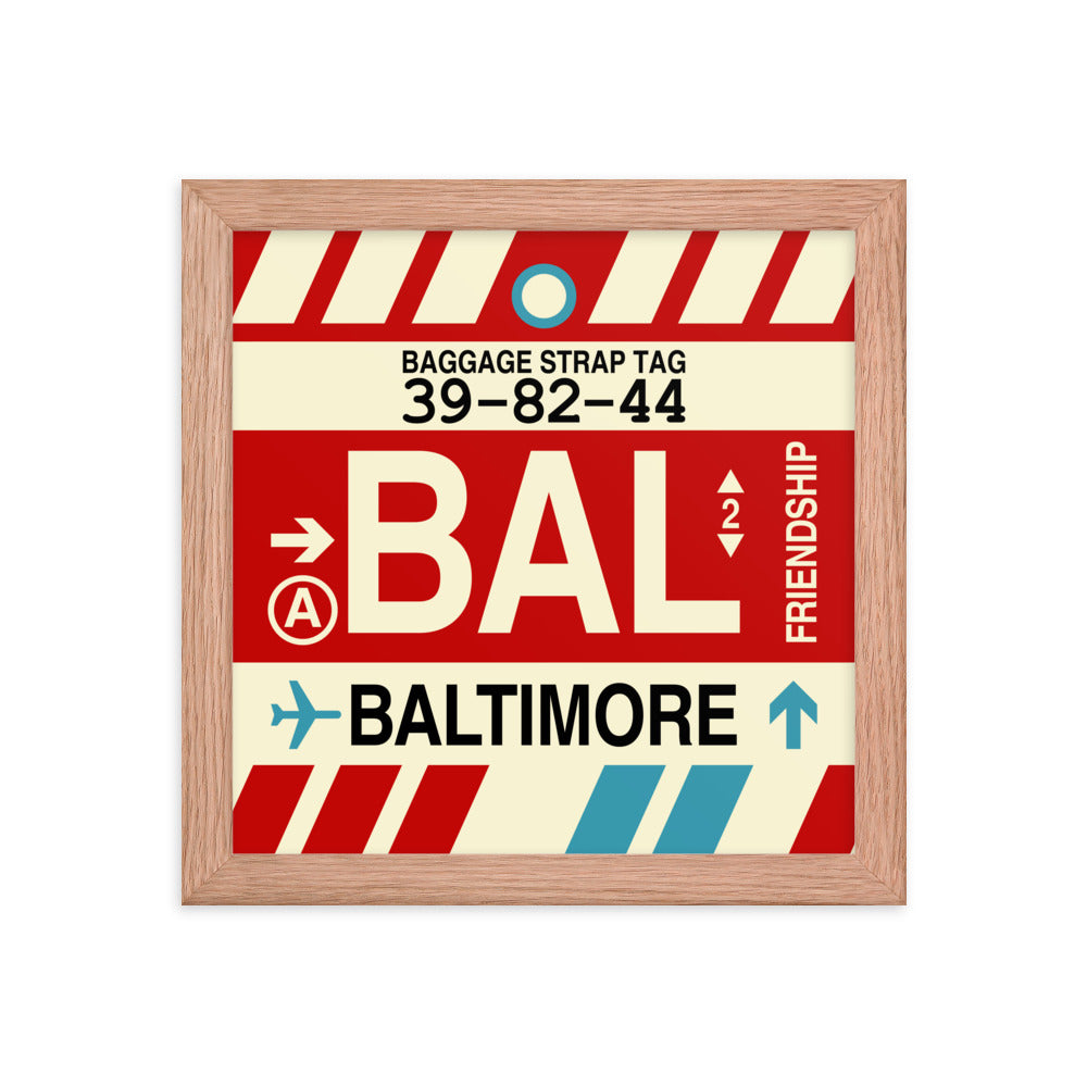 Travel-Themed Framed Print • BAL Baltimore Souvenir • YHM Designs - Image 06