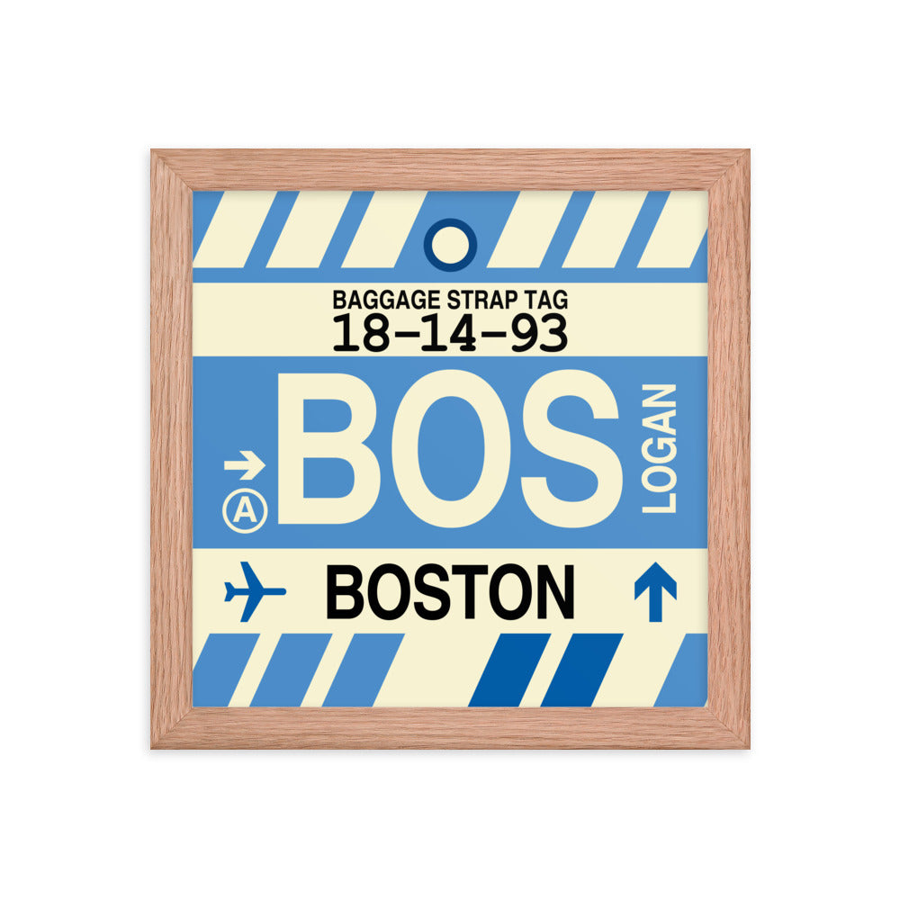 Travel-Themed Framed Print • BOS Boston • YHM Designs - Image 06