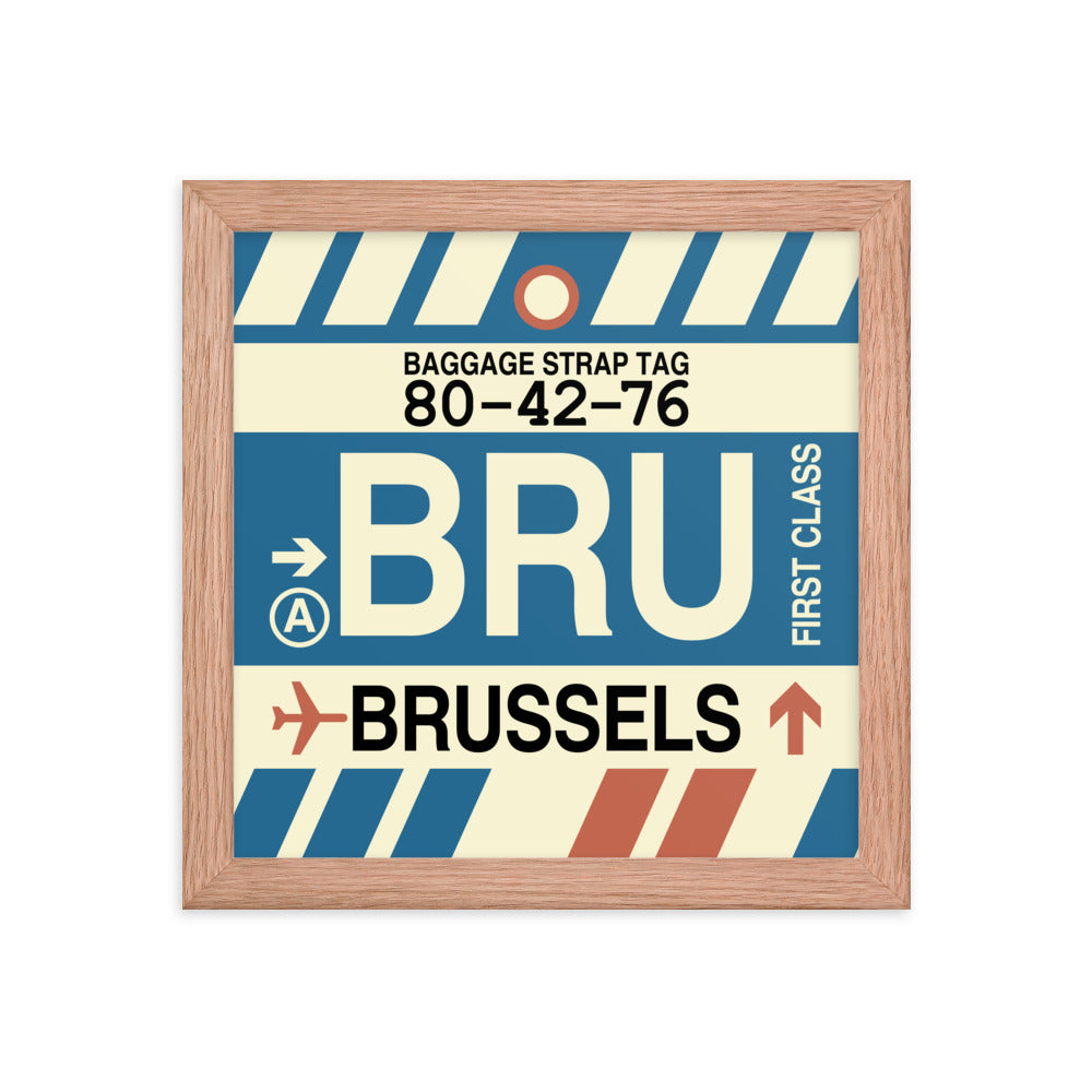 Travel-Themed Framed Print • BRU Brussels Souvenir • YHM Designs - Image 06