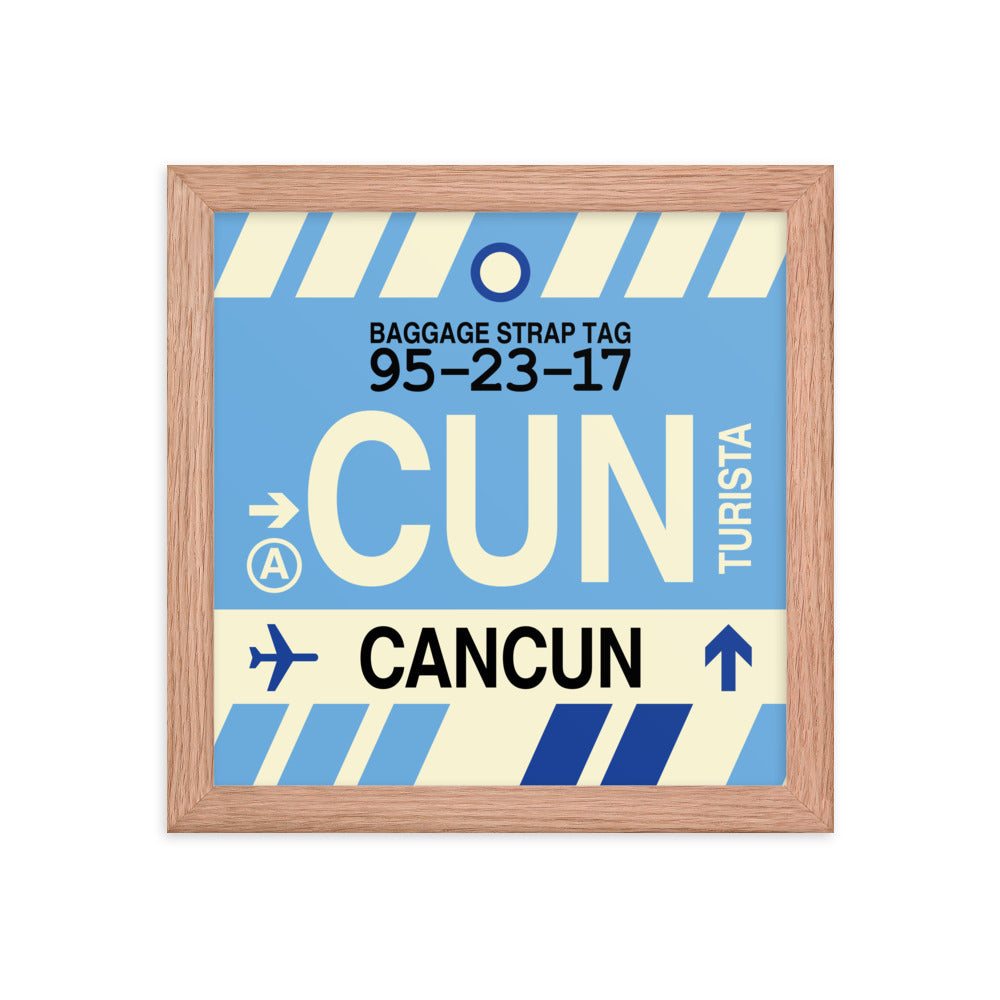 Travel-Themed Framed Print • CUN Cancun Souvenir • YHM Designs - Image 06